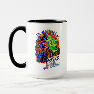 Caneca Mug de Leão de Motivação da Manhã
