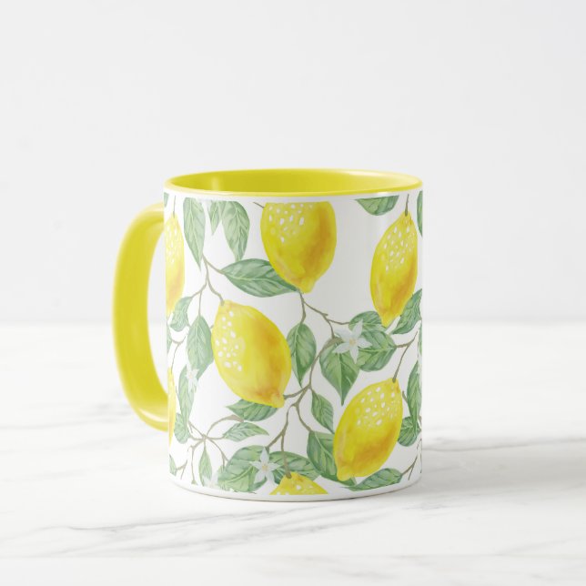 Caneca Mug de limão amarelo (Frente Esquerda)