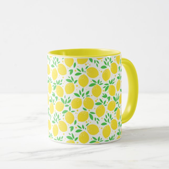 Caneca Mug de limões amarelos (Frente Esquerda)