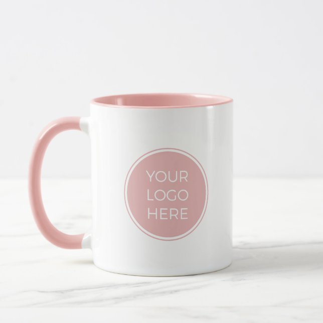 Caneca Mug de logotipo rosa com pincel moderno (Esquerda)