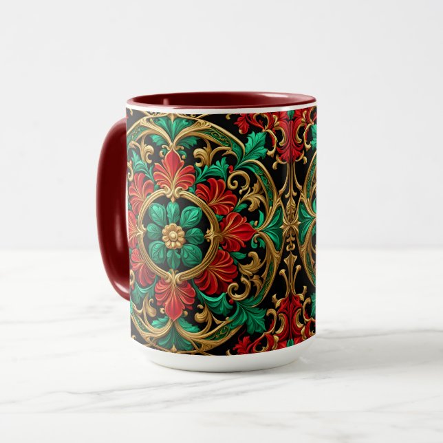 Caneca Mug de Natal Vermelho Verde (Frente Esquerda)