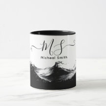 Mug de Onda Preta Personalizado - Personalizado Ar