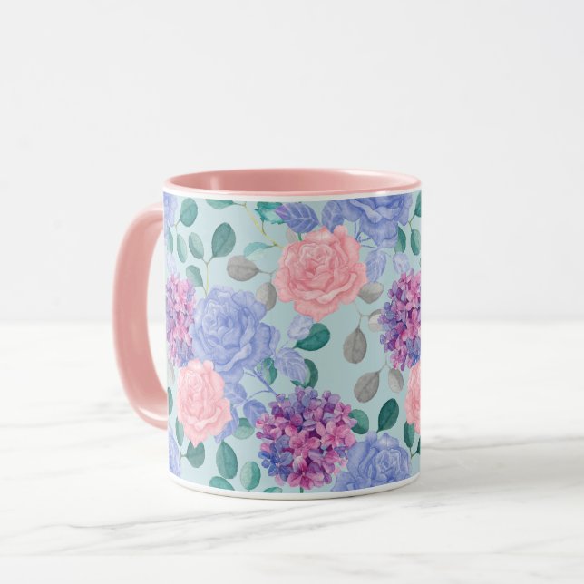 Caneca Mug de Padrão Floral Feminina (Frente Esquerda)