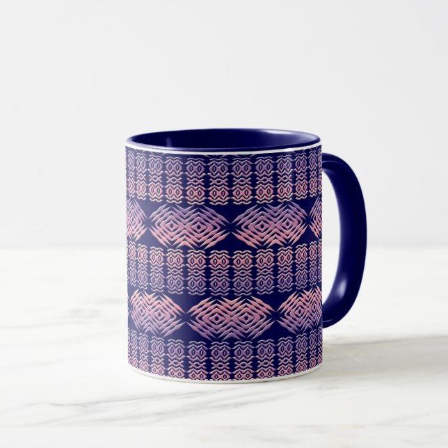 Caneca Mug de Padrão Geométrico de Gradiente Étnico (Frente Esquerda)