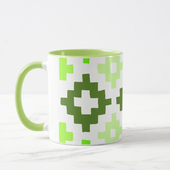 Caneca Mug de padrão verde (Esquerda)