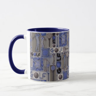 Caneca Mug de palheta de golfe em azul