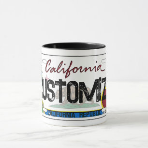 Caneca Mug de placa de licença personalizável da Califórn