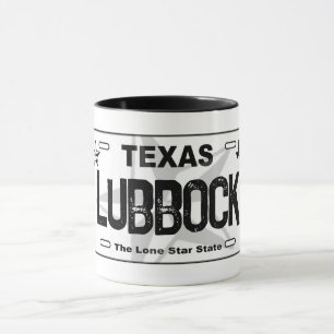 Caneca Mug de placa de matrícula preta do Texas
