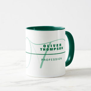 Caneca Mug de profissão de Na moda verde com nome