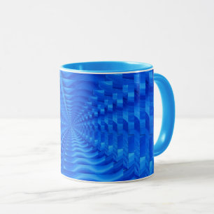 Caneca Mug de Quadrados Concentrados Azul