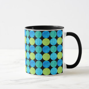 Caneca Mug de Ringer Personalizado: Luas Azuis no Padrão