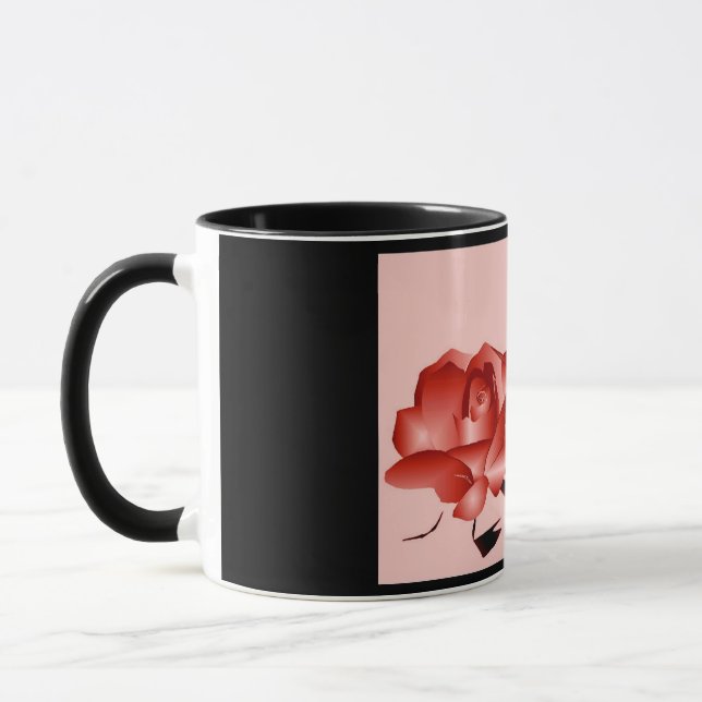 Caneca Mug de "Rosa vermelha" - Personalizável (Esquerda)