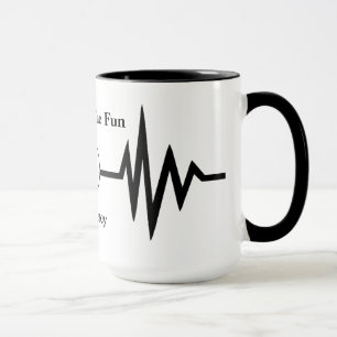 Caneca Mug de sorriso de linha de frequência divertida