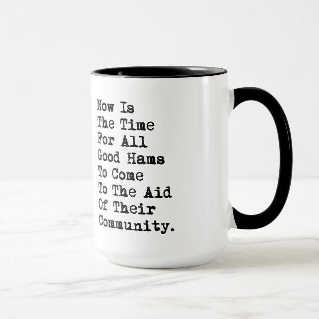 Caneca Mug de texto de digitação de rádio de ham (Direita)