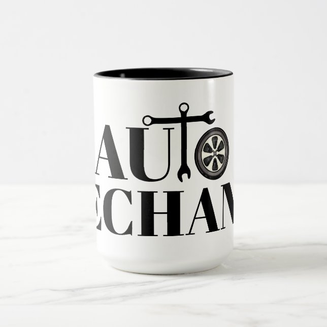 Caneca Mug de texto gráfico mecânico automático (Centro)