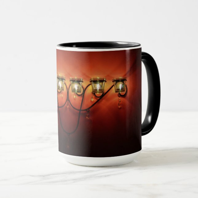 Caneca Mug de Velas Romântica (Frente Esquerda)