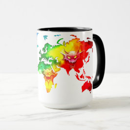 Caneca Mug do Mapa Mundial das Halloween
