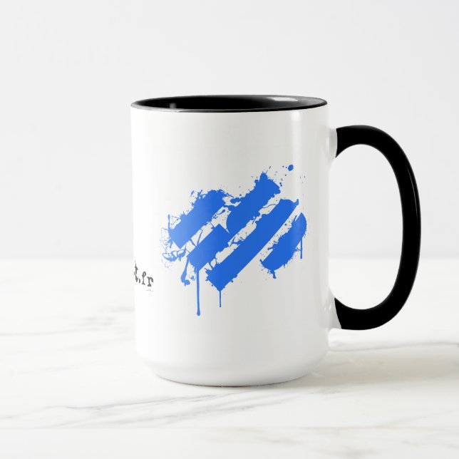 Caneca Mug Easysport Black coffee/Blue splatter (Direita)