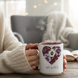 Caneca Mug Édition My Love – Cœur Violet