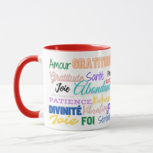 Caneca Mug Élégant "Amour - Richesse - Succès" (Esquerda)