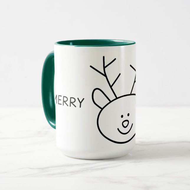 Caneca Mug Feliz de Natal de Alta Qualidade (Frente Esquerda)