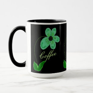 Caneca Mug Flor Com Verdes