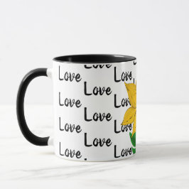 Caneca Mug Floral Amarelo