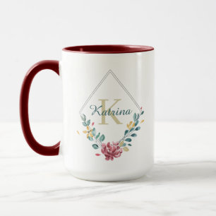 Caneca Mug Floral Monograma