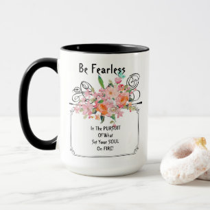 Caneca Mug Floral Seja Fearl Encorajar Cota Seja Sem Medo