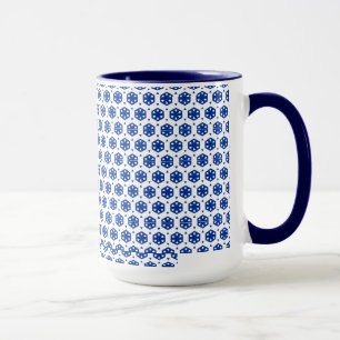 Caneca Mug - Flores Estilizadas em Linhas (Centro Escuro)
