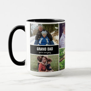 Caneca Mug for Grand pai Family Photo Collage
