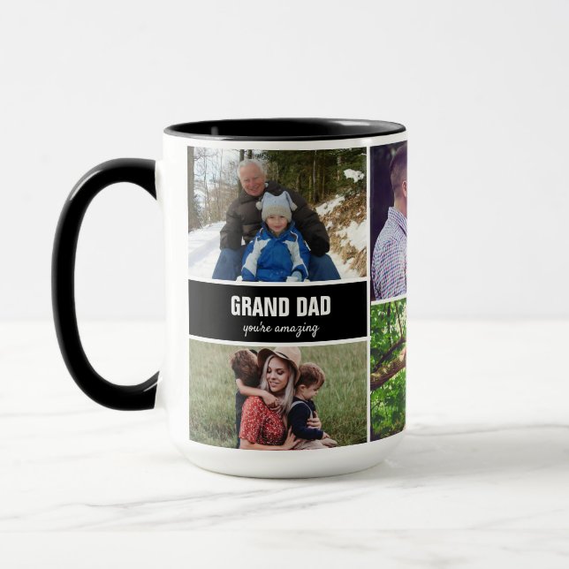 Caneca Mug for Grand pai Family Photo Collage (Esquerda)