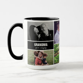 Caneca Mug for Grandma Family Photo Collage Personalizado