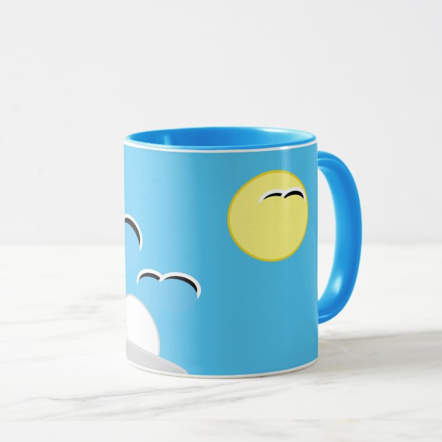 Caneca Mug - Gaivotas sobre Nuvens (Frente Esquerda)