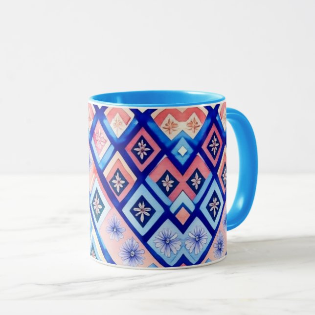 Caneca : Mug Geométrico Floral (Frente Esquerda)