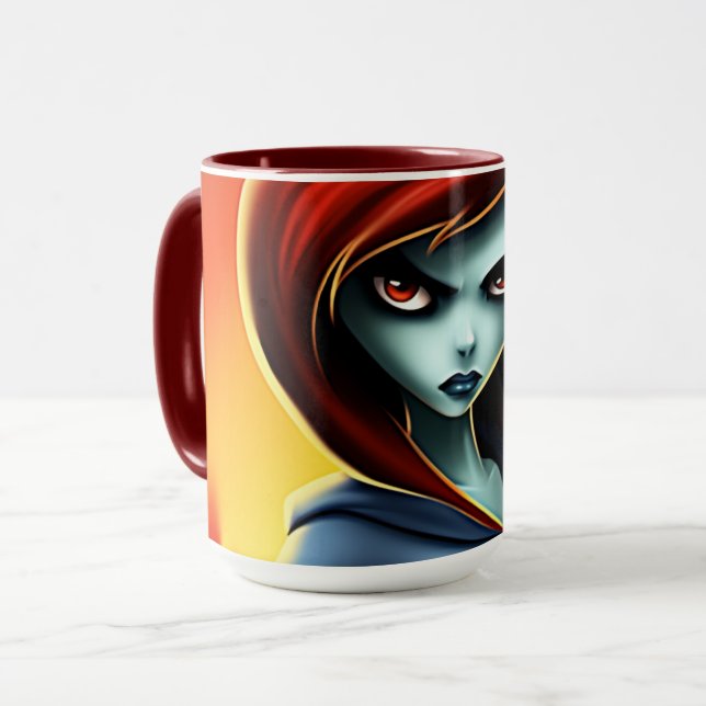 Caneca Mug Girl with a rose (Frente Esquerda)