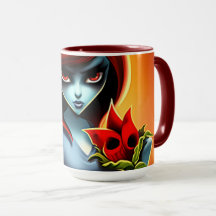 Mug Girl with a rose
