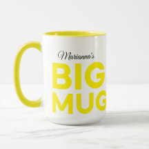 Mug Grande Amarelo | Huge Mug | Nome Personalizado