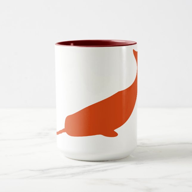 Caneca Mug Grande de Café de Silhouette Narwhette (Centro)