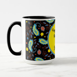 Caneca Mug "Hanukkah Paisley Dreidels and Stars"