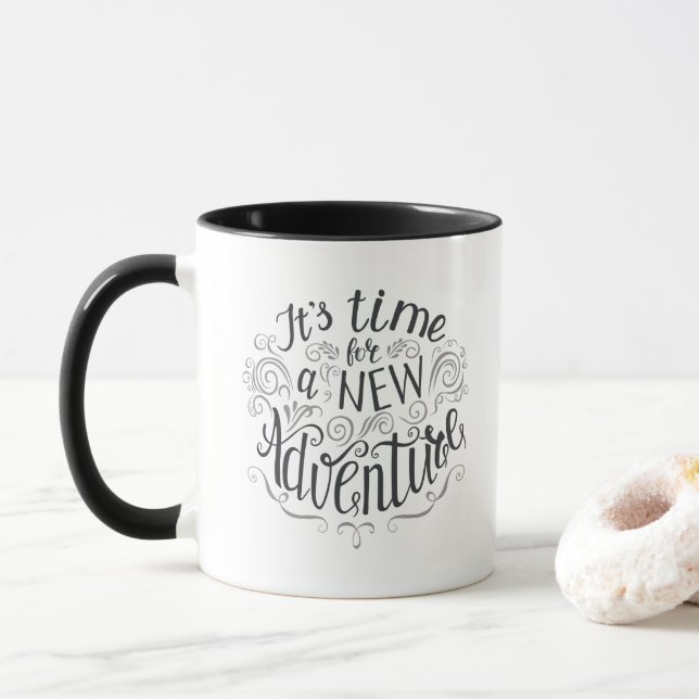 Caneca Mug - Hora de uma Nova Aventura (Com Donut)