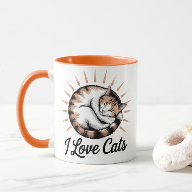 Caneca Mug I AMO GATOS (Com Donut)