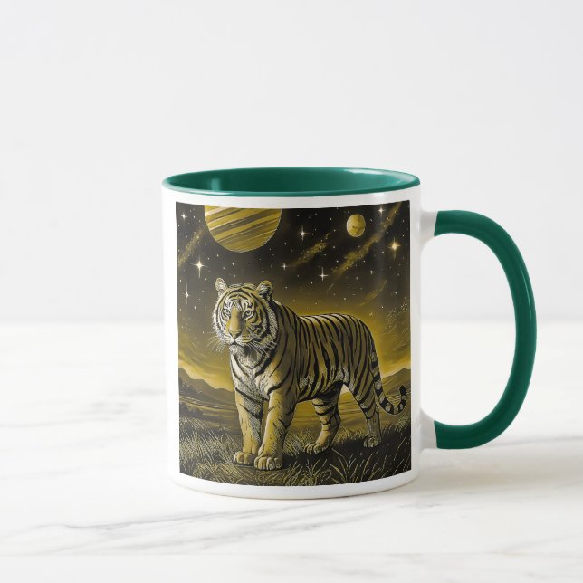 Caneca Mug image monochrome tigre puissant.. (Direita)