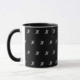 Caneca Mug inicial (preto e branco)