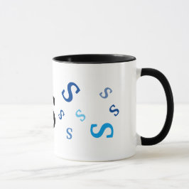 Caneca Mug - Letras Azuis Múltiplas