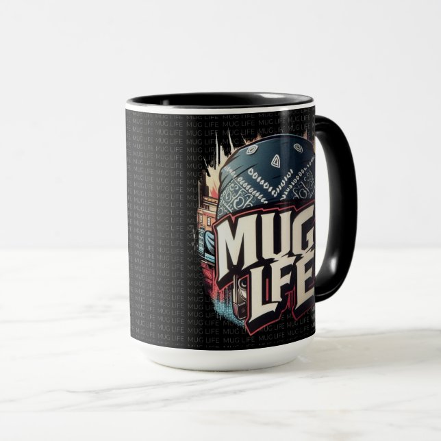 Caneca Mug Life: Estilo de Grafite Urbano (Frente Esquerda)