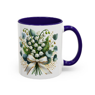 Caneca Mug Lírio-do-Vale Presente Floral Elegante