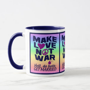 Caneca Mug Love Not War - escolha estilo e cor