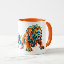 Caneca Mug lumineux avec deux lions magnifiques.
