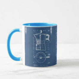 Caneca Mug Moka cafetiere expresso bialetti blueprint